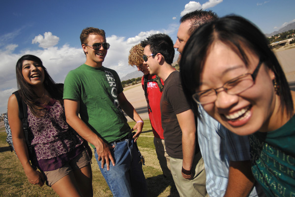 group of people hanging out